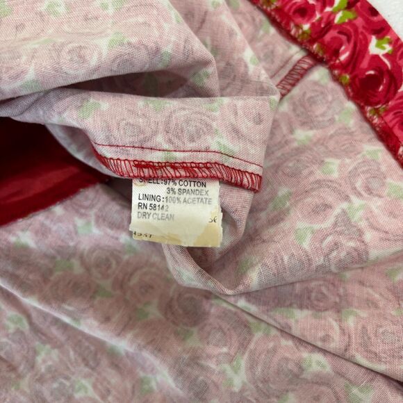 Maggie London Red Roses Fit Flare Dress 6 Tea Party Garden Mothers Day Easter - Picture 10 of 10